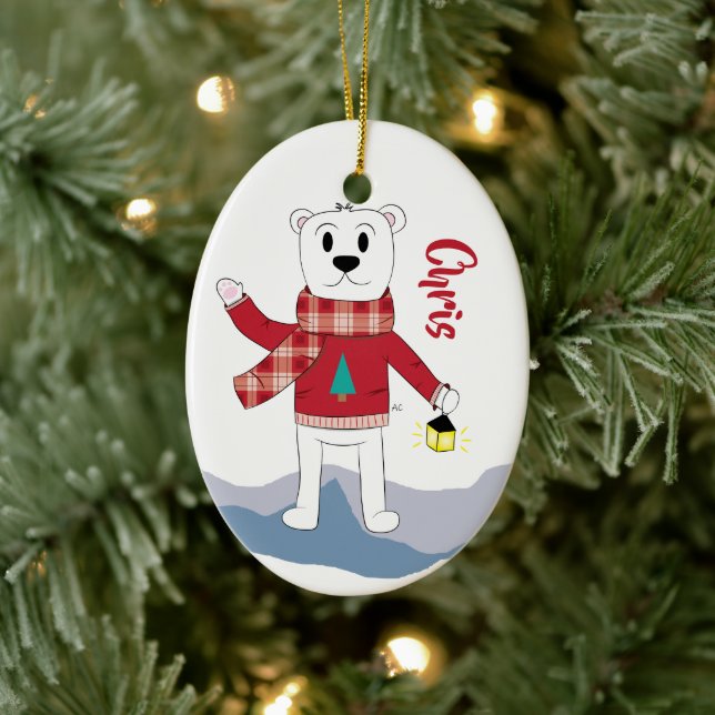 Personalizado Dad Polar Oso Ornamento de Navidad (Árbol)