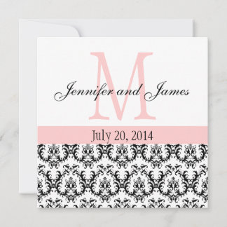 Personalizado Damask Monograma Invitación a la bod