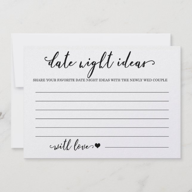 Personalizado Date Ideas Noche Card Nodal Shower J (Anverso)