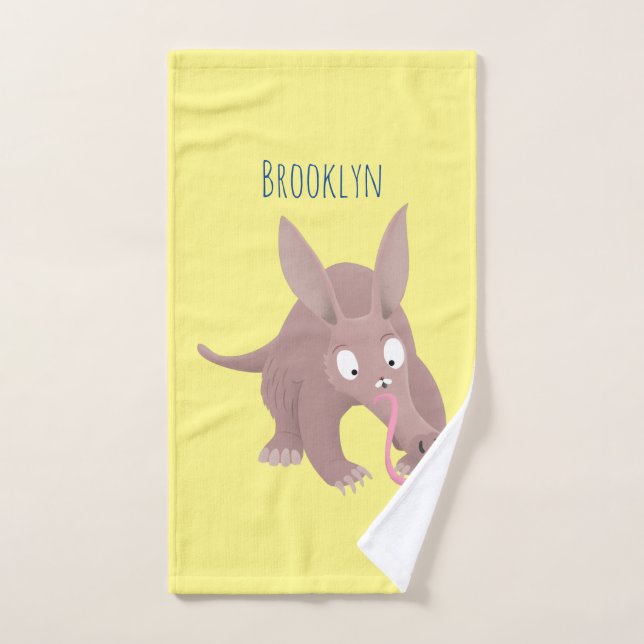 Personalizado de aardvark gracioso (Toalla de mano)