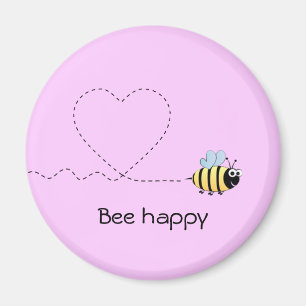 Personalizado de abejas positivo feliz imán rosa d