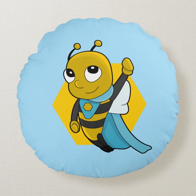 Personalizado de abejas superheroína almohada redo (Anverso)