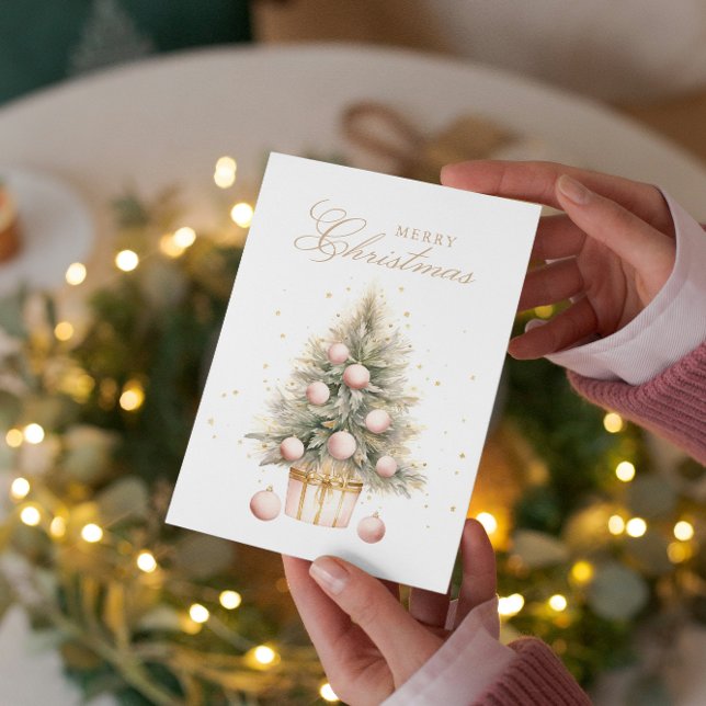 Personalizado de acuarela de árbol de Navidad rosa (Subido por el creador)