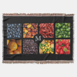 Personalizado de alimentos Monograma manta de lanz