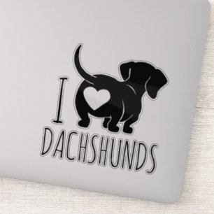 Personalizado de amor de Dachshund Pegatinas de co