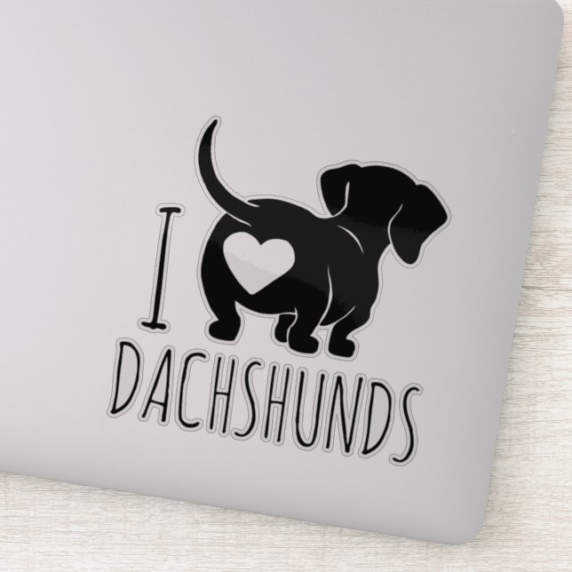 Personalizado de amor de Dachshund Pegatinas de co (Detalle)