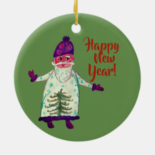 Personalizado de Año Nuevo Santa Claus Ornamento c