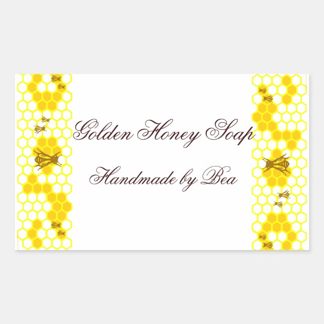 Personalizado de arte Honey Bee Honeycomb Pegatina (Anverso)