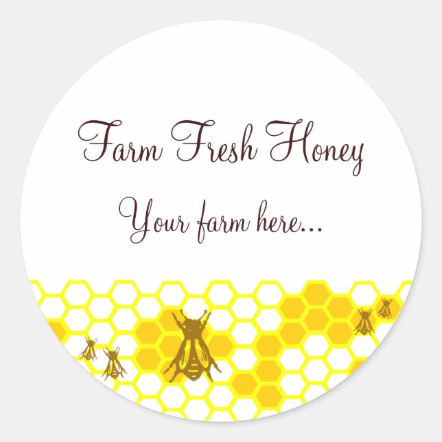 Personalizado de arte Honey Bee Honeycomb Pegatina (Anverso)