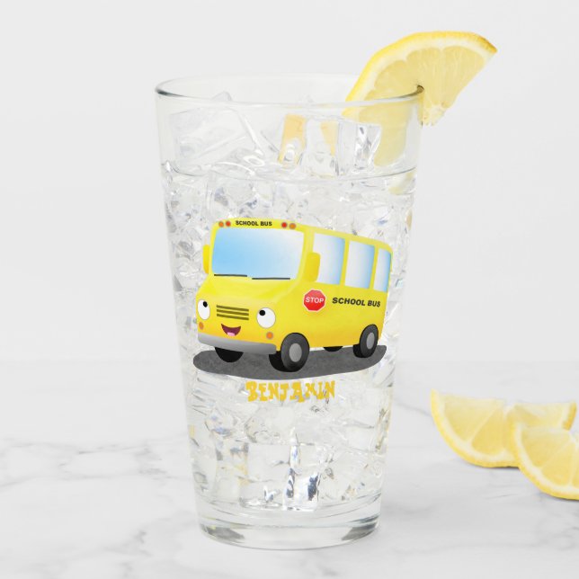 Personalizado de autobús escolar alegre y amarillo (Reverso (hielo))