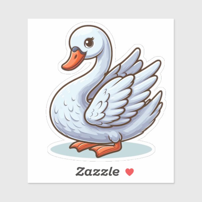 Personalizado de ave de cisne Pegatina de vinilo d (Hoja)