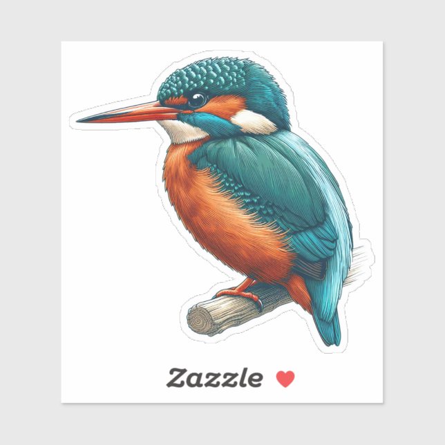 Personalizado de aves de Kingfisher común Pegatina (Hoja)