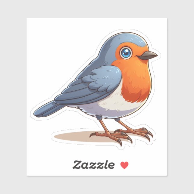 Personalizado de aves Robin americano Pegatina de  (Hoja)