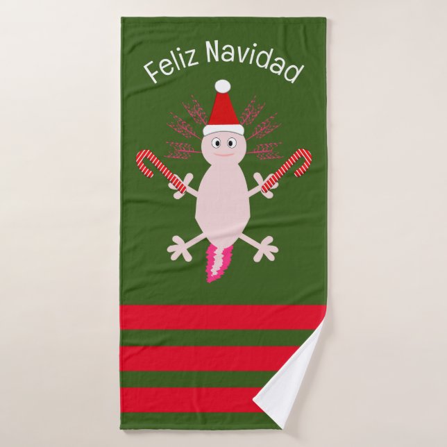 Personalizado de Axolotl de Navidades Cute (Toalla de baño)