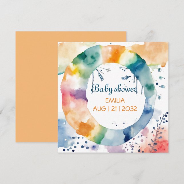 Personalizado de Baby Shower de Cute BOHO (Anverso / Reverso)