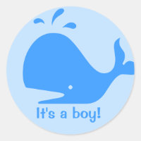 Personalizado de ballenas azules pegatinas pequeño