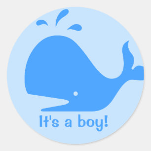 Personalizado de ballenas azules pegatinas pequeño
