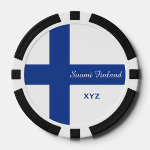 Personalizado de bandera finlandés monograma ficha
