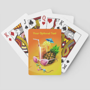 Personalizado de bebidas tropicales jugando cartas