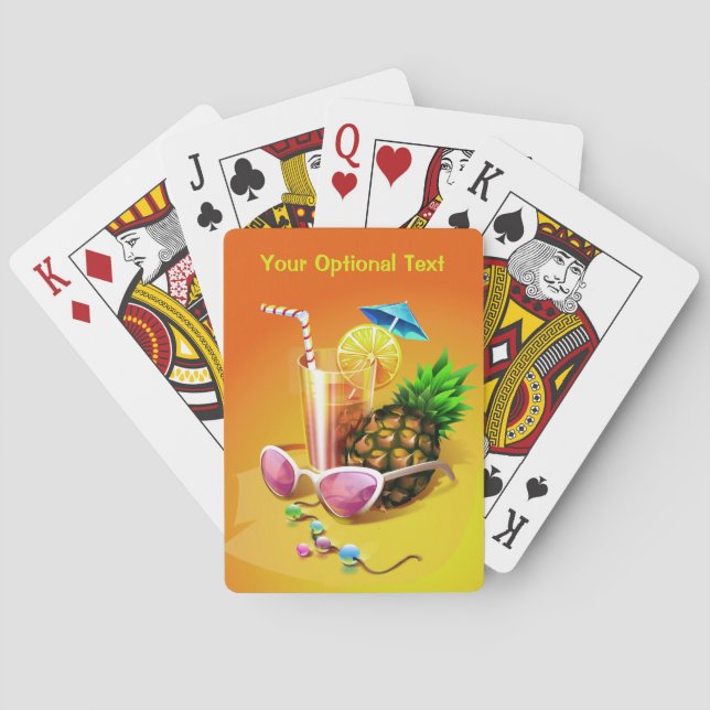 Personalizado de bebidas tropicales jugando cartas (Reverso)