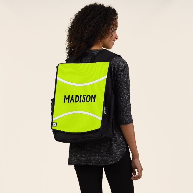 Personalizado de bolas de tenis Texto Mochila de c (Puesto)
