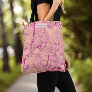 Personalizado de bolsa de tote floral rosa