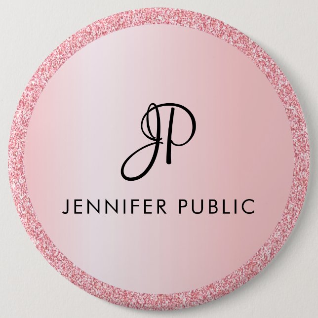 Personalizado de botón colosal Monograma Rosa de o (Anverso)