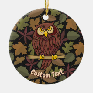 Personalizado de búho Ornamento cerámico