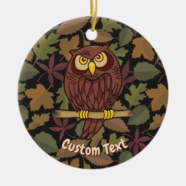 Personalizado de búho Ornamento cerámico (Frente)