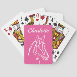 Personalizado de caballos rosados jugando cartas r