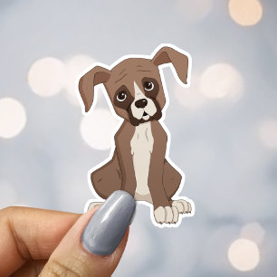 Personalizado de cachorro Boxer Pegatina de vinilo