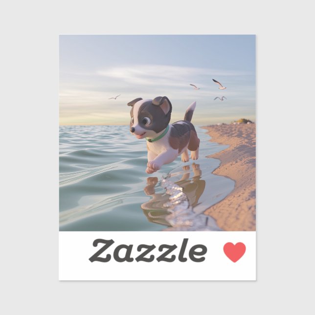 Personalizado de cachorros jugando en el pegatina  (Hoja)