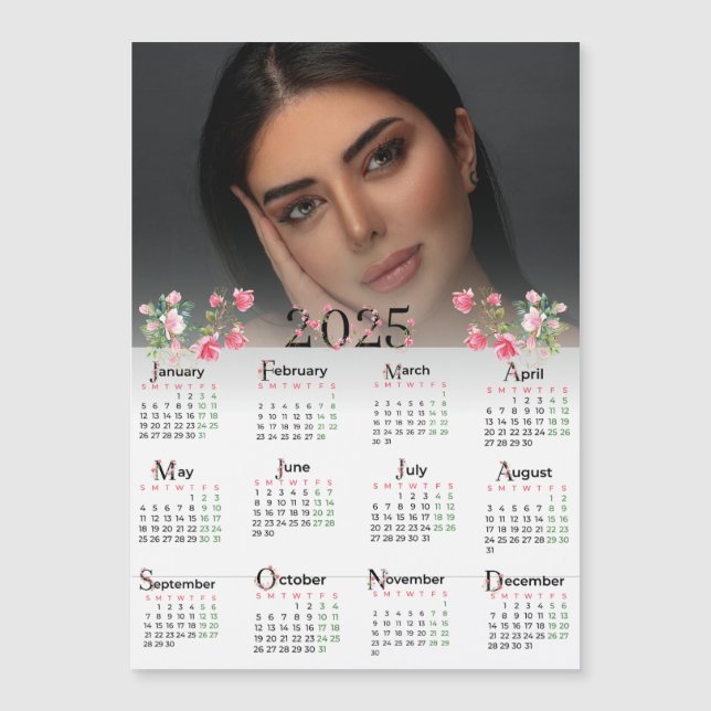 personalizado de calendario floral rosa 2025 (Anverso)