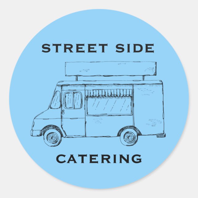 Personalizado de Camión Alimenticio Pegatina Azul (Anverso)