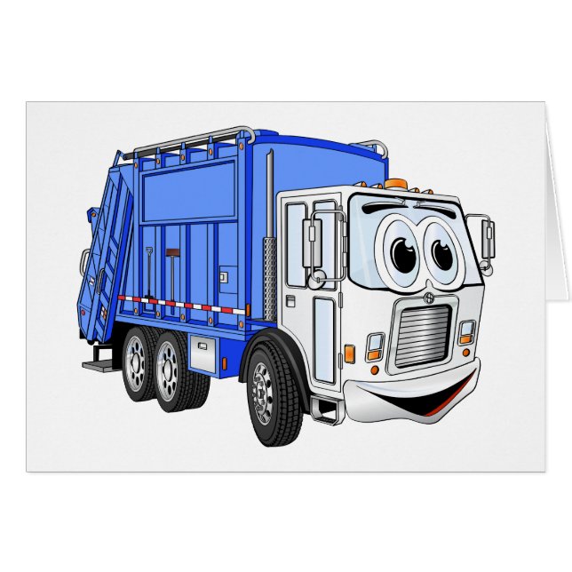 Personalizado de camión de basura blanco sonriente (Anverso (Horizontal))