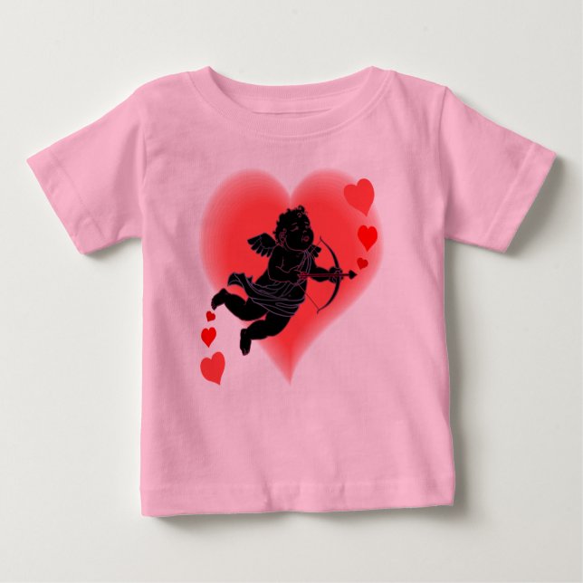 Personalizado de camiseta cupido de bebé Valentine (Anverso)