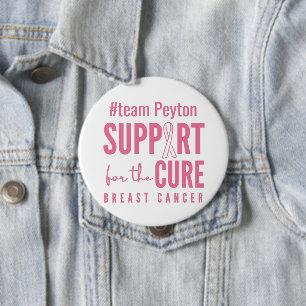 personalizado de cáncer de mama botón de apoyo de