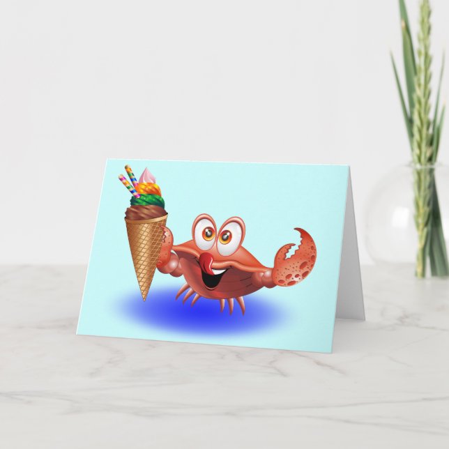 Personalizado de cangrejo con tarjeta de saludo Ic (Anverso)