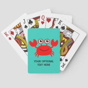Personalizado de cangrejo feliz jugando cartas