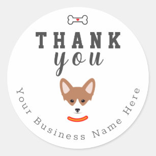Personalizado De Cara De Perro Gracias Pegatinas