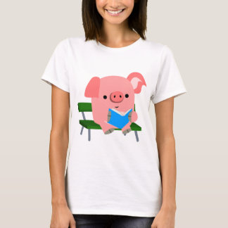 Personalizado de cerdo leyendo una camiseta de un 
