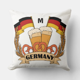 Personalizado de cerveza alemán monograma almohada