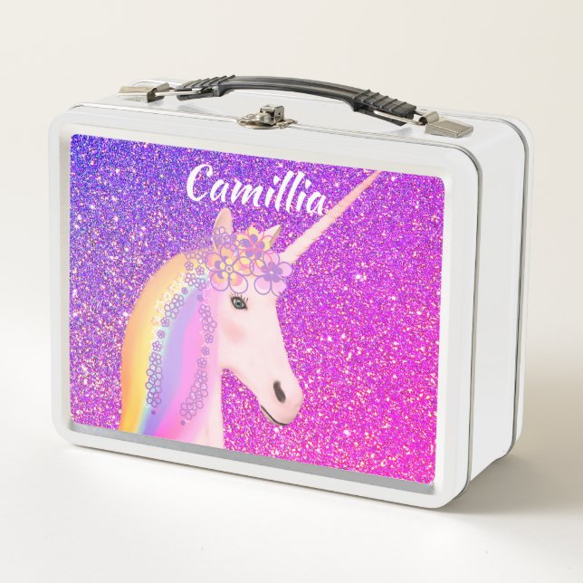 Personalizado de Chicas Purpurinas de unicornio mo (Anverso)