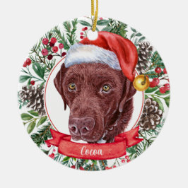 Personalizado de Chocolate Lab Ornamento de Navida