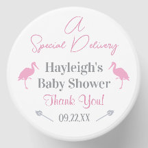 Personalizado de cigüeñas rosadas de Baby Shower d