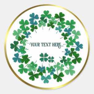 Personalizado de círculo de Shamrock Pegatina redo
