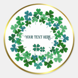 Personalizado de círculo de Shamrock Pegatina redo