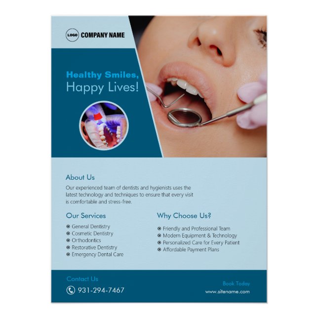Personalizado de Clínica Dental Poster Glossy (Anverso)