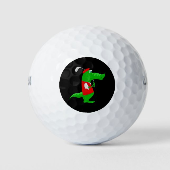Personalizado de cocodrilo Golfer en bolas de golf (Anverso)