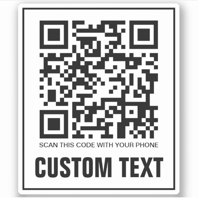 Personalizado de código QR y Pegatina de texto (Anverso)